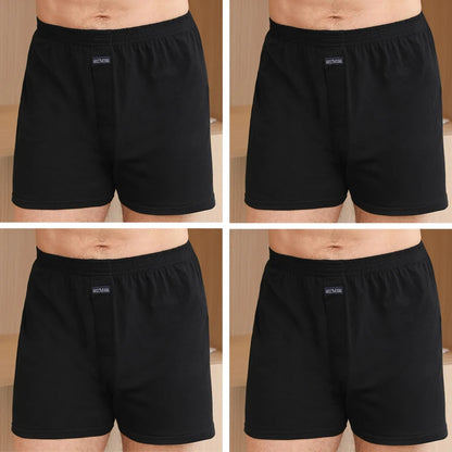 4pcs Male Arrow Pants Men Cotton Boxers Shorts Loose Mid-Waisted Men's Plus Size Underwear Homewear Comfortable Panties