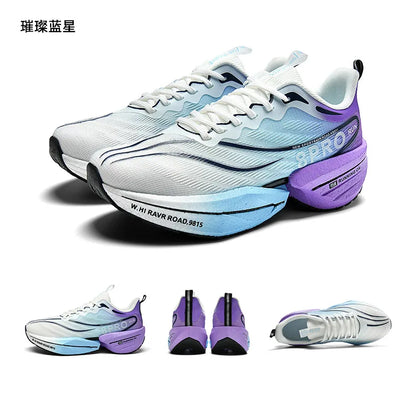 Carbon Plate Men Sports Marathon Air Cushion Running Shoes Breathable Lightweight Women Massage Athletic Nonskid Sneakers
