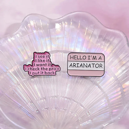 Thank U Next Enamel Pins Custom Arianator Club Funny Metal Brooches Backpack Clothes Lapel Badges Jewelry Gift for Kids Friends