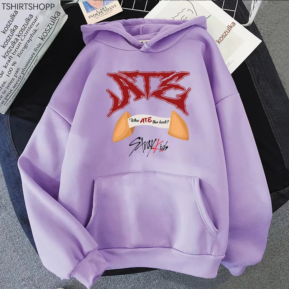 Ate CHK CHK BOOM Who Hoodie Who Ate The Luck Women Harajuku Hoodies Unisex Autumn Winter Aesthetic Pullovers Sweatshirt Vintage