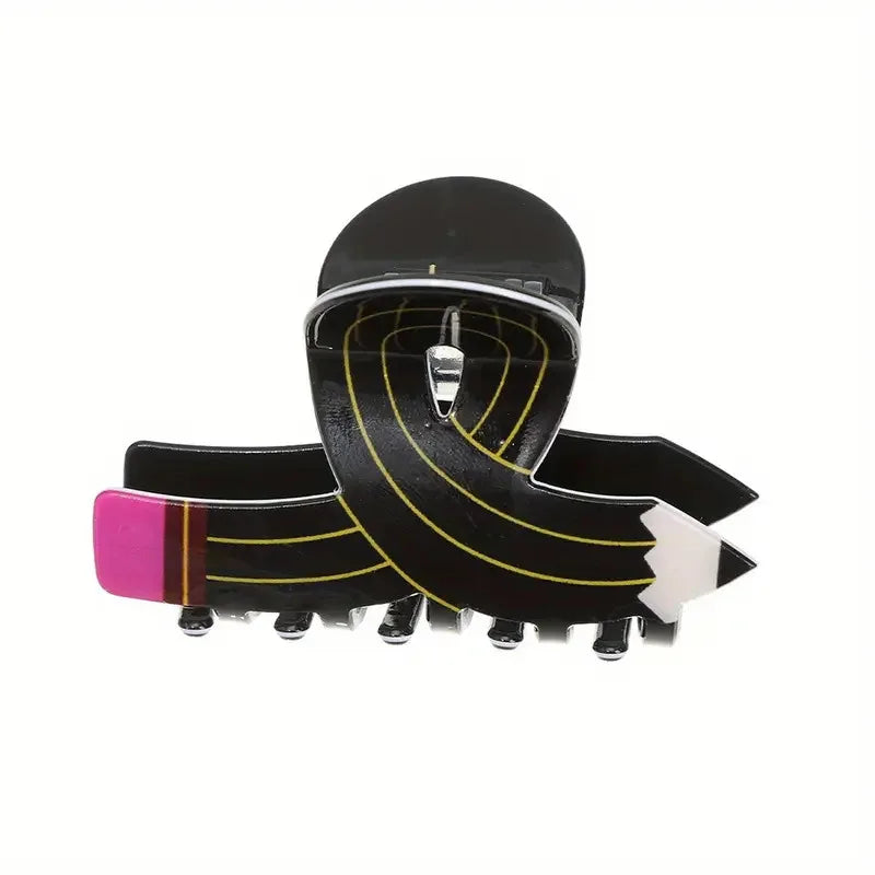 1pc candy color simulation pencil shark clip cute hair clip creative back of the head hair clip ponytail clip