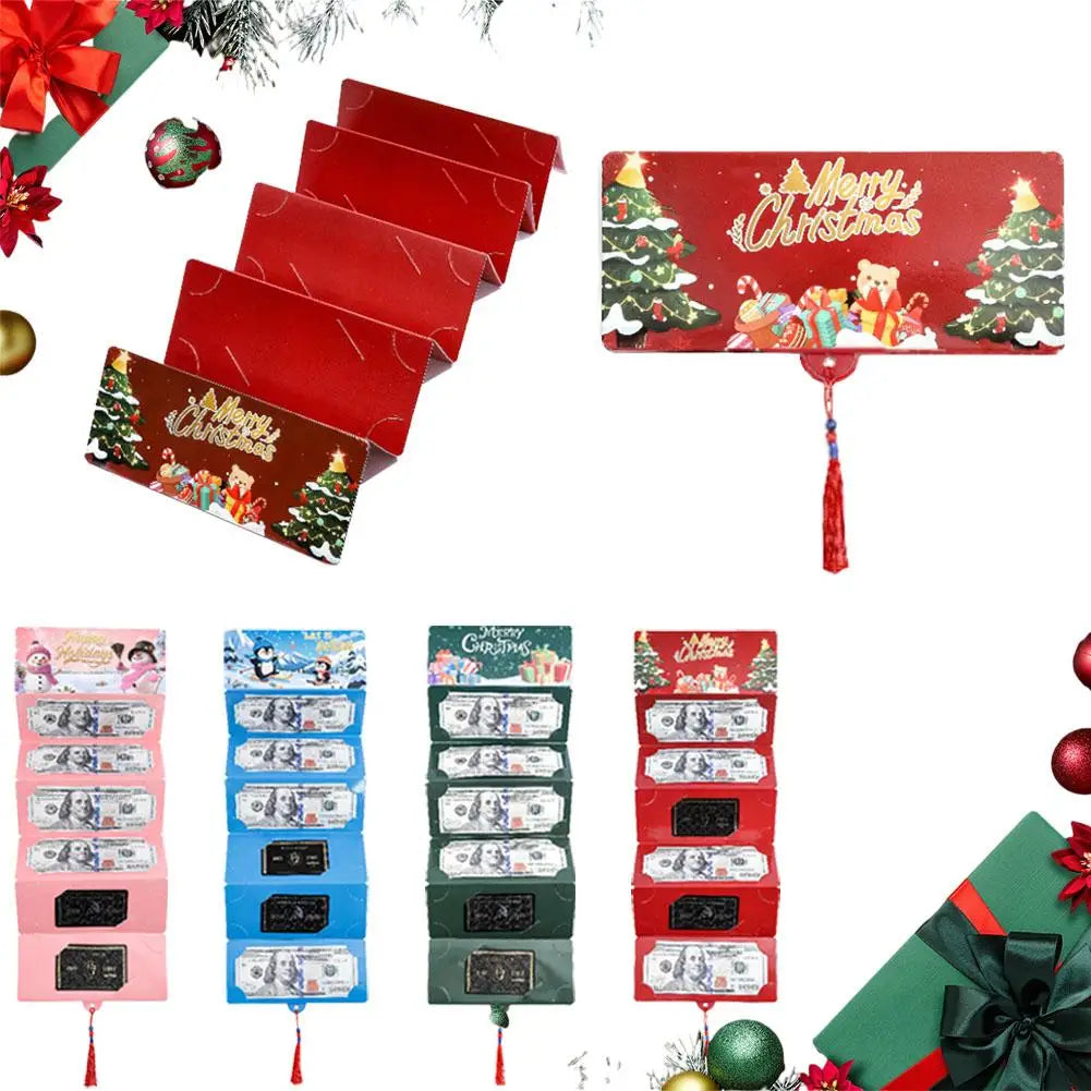 10-Slot Christmas Money Bag Christmas Surprise Party Money Box Card Clip Thanksgiving Birthday Gifts