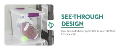 Sterilite 24-Pack 66 Quart ClearView Latch Box, Stackable Organizer Bins with Latching Lids - Clear Plastic Organization Contain