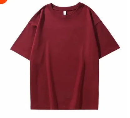 100% Cotton Five Half Sleeve Men's Women Summer T-shirt Loose Short-sleeved Casual Basic Shirt O Neck Solid Color Oversize