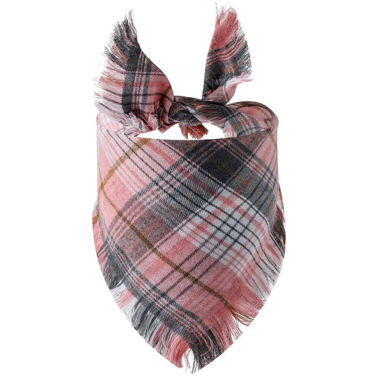 Sucado Autumn Thanksgiving Plaid Triangle Resersible Durable Washable Fabric Pet Scarf Dog Bandana Kerchief Factory Direct Sale