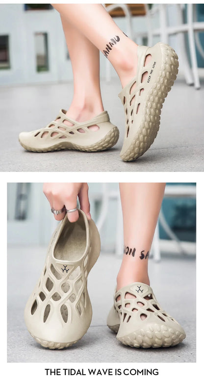 Summer Men Sandals Light EVA Men's Casual Shoes Hole Shoes Clogs Lovers Home Garden Outdoor Male Beach Flat Slippers Big Size