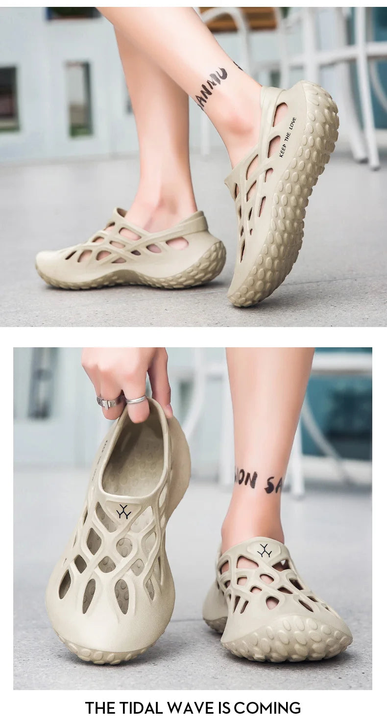 Summer Men Sandals Light EVA Men's Casual Shoes Hole Shoes Clogs Lovers Home Garden Outdoor Male Beach Flat Slippers Big Size