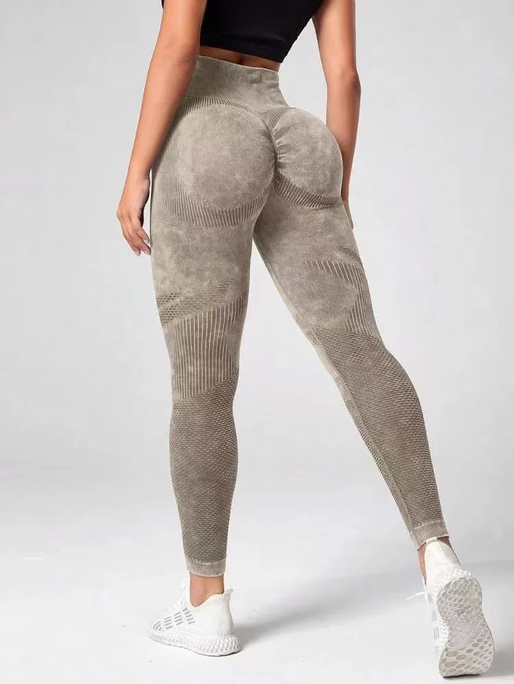 WOYYHO Athletic Pants Women Seamless Yoga Pants Mesh Sports Leggings High Waist Gym Tights Workout Squat Proof Pants