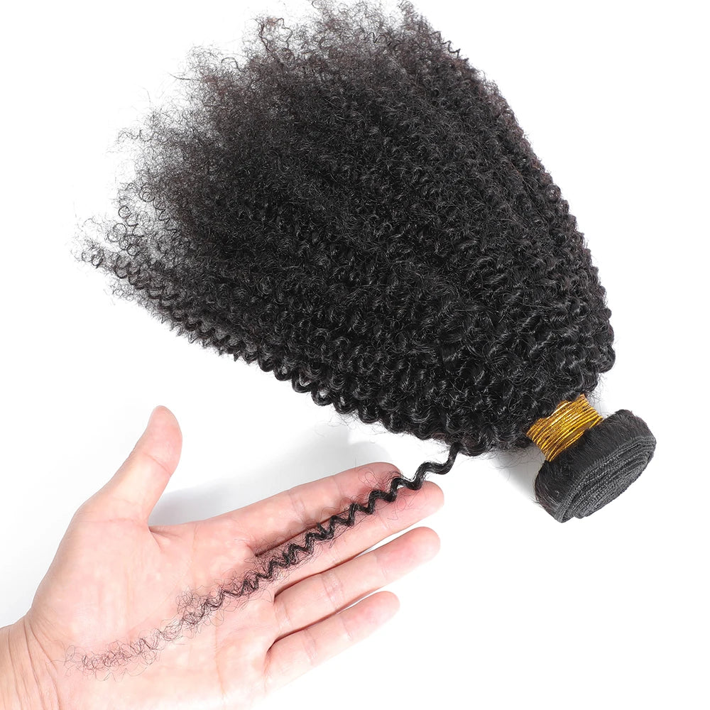 12A Afro Kinky Curly Bundles Mongolian 100% Unprocessed Virgin Hair Afro Curly Human Hair Extensions for Women Natural Color