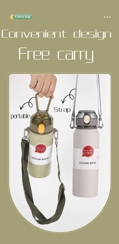 Stainless Steel Thermo Bottle Thermal Water Bottle Large Capacity Tumbler Portable Cold Hot Drinks Thermos Cup Fitness Cold Hot