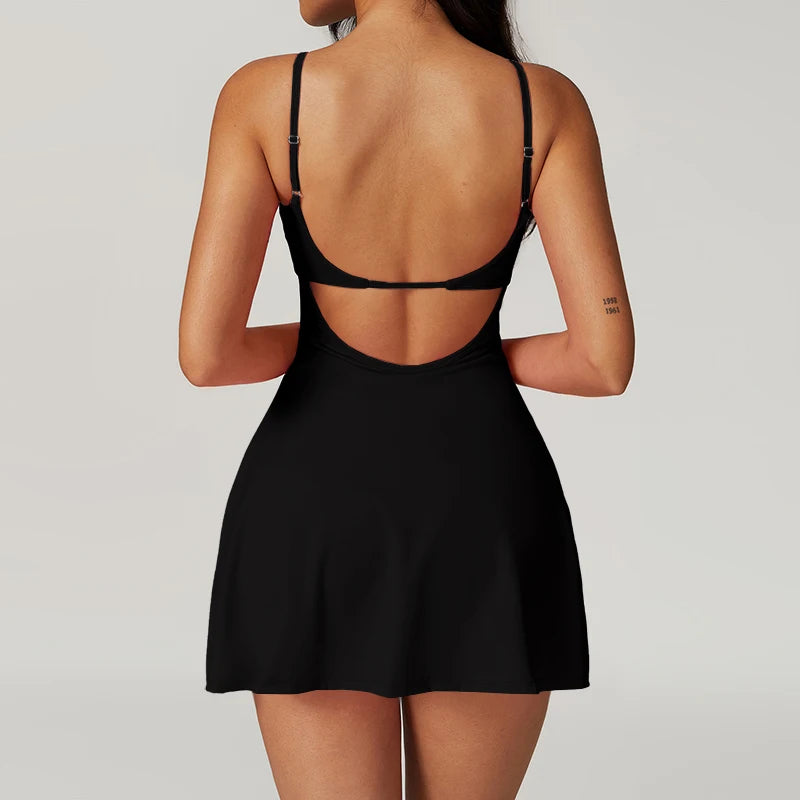 Sports Short Dresses Anti-Shine Breathable Women's Tracksuit Leisure Fitness Suits Running Golf Tennis Skirt Workout Clothing