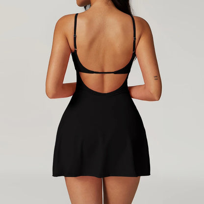 Sports Short Dresses Anti-Shine Breathable Women's Tracksuit Leisure Fitness Suits Running Golf Tennis Skirt Workout Clothing