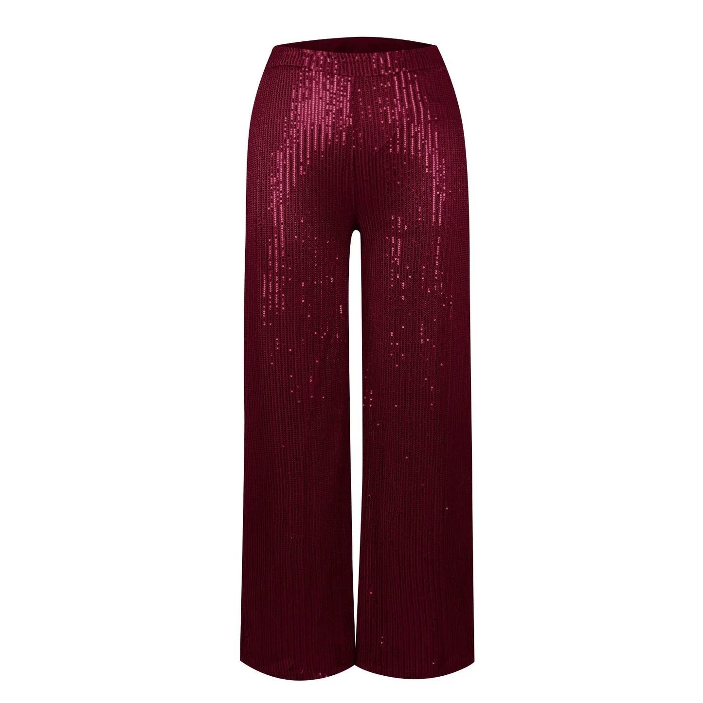 Women's Fashion Solid Color High Waist Sequin Side Zipper Draped Wide Leg Pants Pants for Women Women’s Pants Women’s Pants 2024
