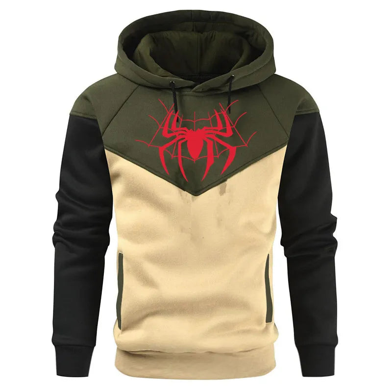 2024 Hip Hop Streetwear New Fashion Pattern Printed Panel Hoodie Casual Men's Hoodie Sweatshirt Fleece Top Pullover Harajuku