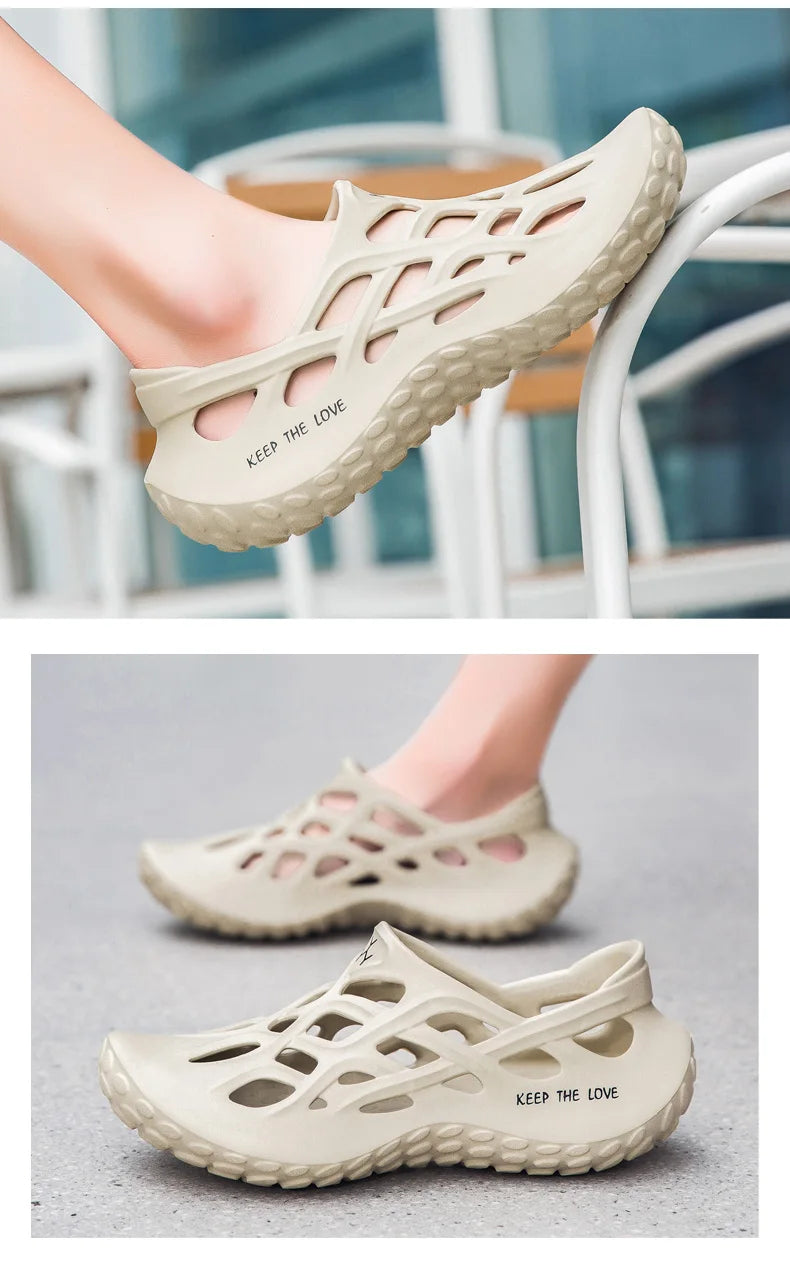 Summer Men Sandals Light EVA Men's Casual Shoes Hole Shoes Clogs Lovers Home Garden Outdoor Male Beach Flat Slippers Big Size