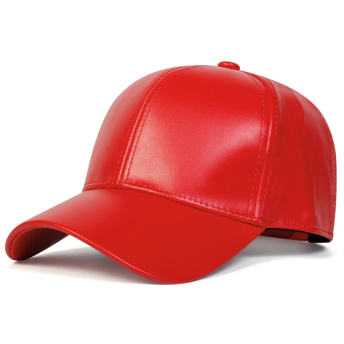 Unisex Light Panel Solid Color PU Leather Baseball Caps Spring Autumn Outdoor Adjustable Casual Hats Dad Hat Sunscreen Hat