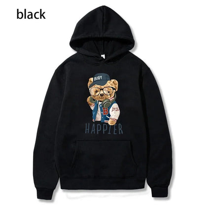 2024 New Men's Hoodie Fun Teddy Bear Hooded Casual Shirt for Men Fashion Sweatshirt Loose Street Hoody Multi Color Sweatshirt