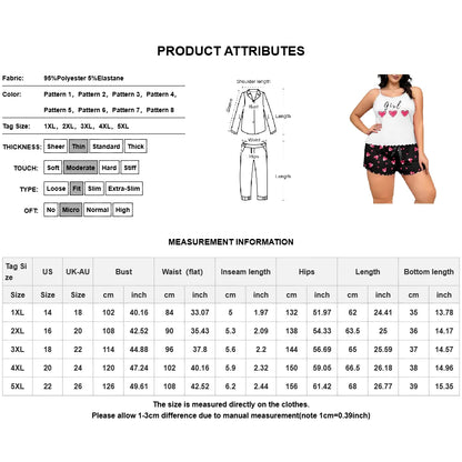 Women's Plus Size Pajamas Set Short Tank Tops Shorts 2 Pcs Suit Casual Home Wear Female Oversize Sleepwear 3XL 4XL 5XL