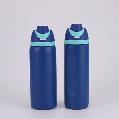 24/32oz New 304 Thermos Cup Double-Layer Stainless Steel Space Kettle Water Bottle with Straw Car Outdoor Sports Camping Sports