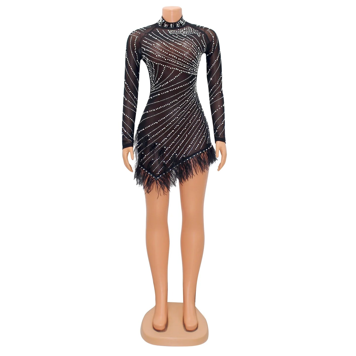 2022 Summer Fashion Sexy Tassel Mesh Embroidered Dress Women Irregular Short Skirt Mid-waist