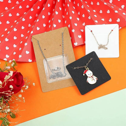 50pcs Necklace Chain Adhesive Pouch Self-Adhesive Pockets for Necklace Display Cards Clear Jewelry Bag Loose Supplies Holder