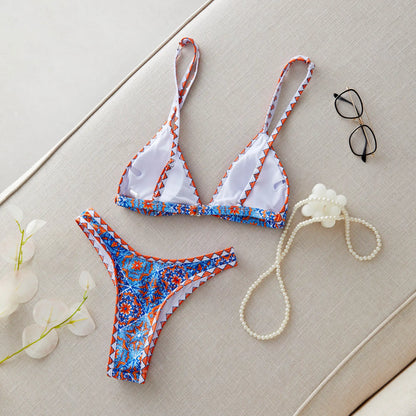 2024 New Sexy Brazilian Bikini Set Women Print Biquini Female Cut Bikinis Swimwear Push Up Swimsuit Bath Suit