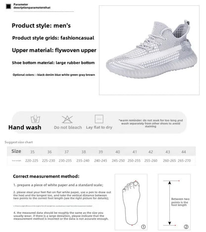 2025 Versatile Trend Casual Flying Shoes Student Sports Men's ShoesMesh Breathable Coconut Shoes New Men's Shoes Summer