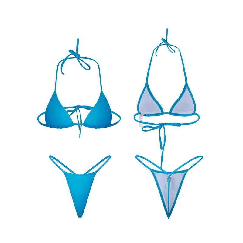 2025 New Triangle Tie-Front Sexy Bikini Two-Piece Swimsuit for Women