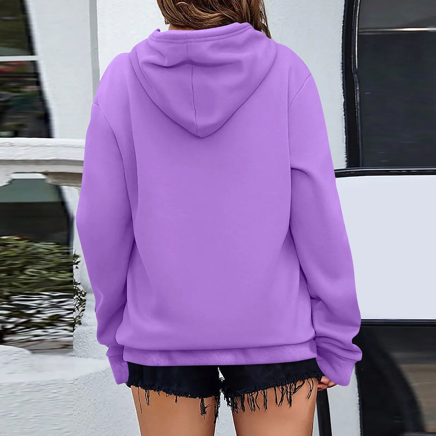 y2k Solid Minimalist Women's Hoodie, Long Sleeve With Pocket Casual Daily Wear 2024 Women Hoodies Autumn Sudadera de mujer