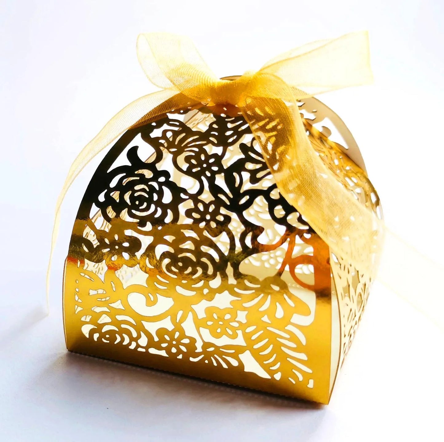 25/50/100pcs Laser Hollow Cut Wedding Candy Boxes with Thank You Tag Valentine's Day Gift Chocolate Packaging Box Party Favors