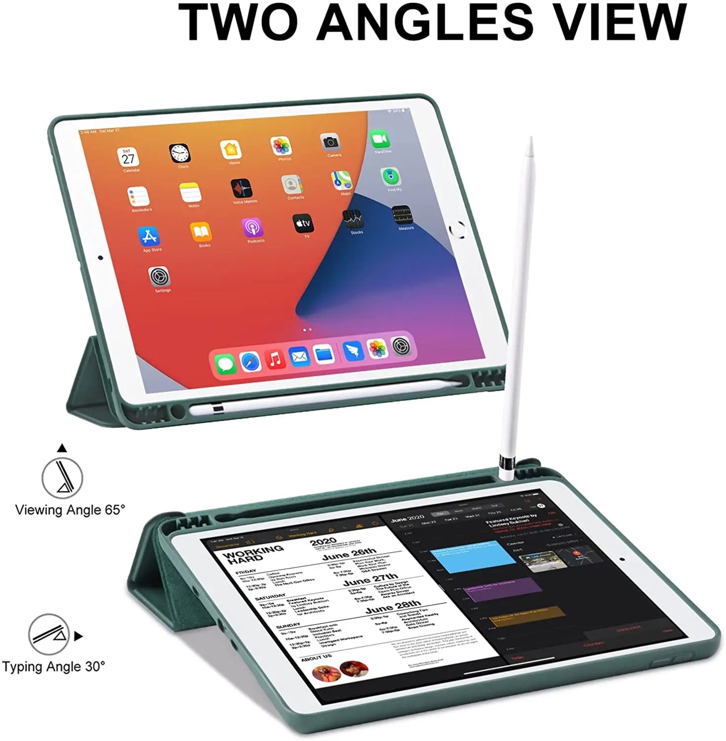 With Pencil Holder Funda for New iPad 10.2 iPad Air 5th/4th Generation 10.9 iPad Air11 M2 Pro11 M4 2024 Air1 2 2017 2018 7 8 9th