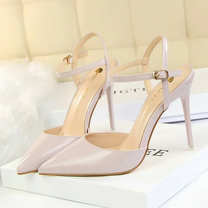 Summer Women Red Blue Sexy Nightclub Stripper Dance Sandals Lady Fetish 10.5cm High Heels Holiday Concise 2024 Versatile Sandles