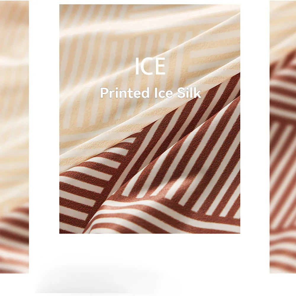 3PCS/Pack Fashion Striped Ice Silk Cool Breathable Men's Panties Comfortable Crotch Boxers Man High Elastic Waistband Underpants
