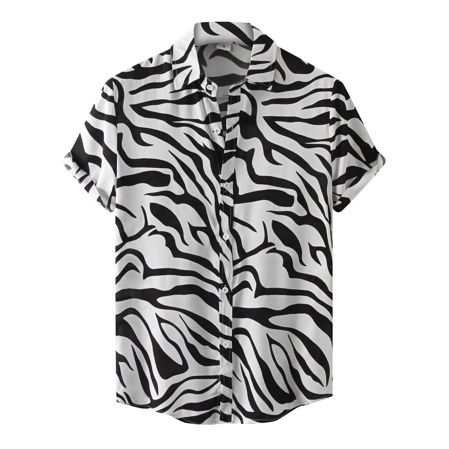 Urban Hippie Shirt – Men's Trendy Tie-Dye Print Short Sleeve Button-Up with Modern Marbled Color Blends