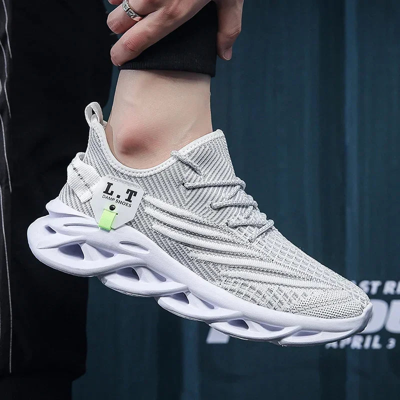 YRZL Casual Sneakers Men's Runing Shoes Outdoor Big Size Lightweight Breathable Mesh Increase Comfortable Sports Shoes for Men