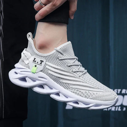YRZL Casual Sneakers Men's Runing Shoes Outdoor Big Size Lightweight Breathable Mesh Increase Comfortable Sports Shoes for Men