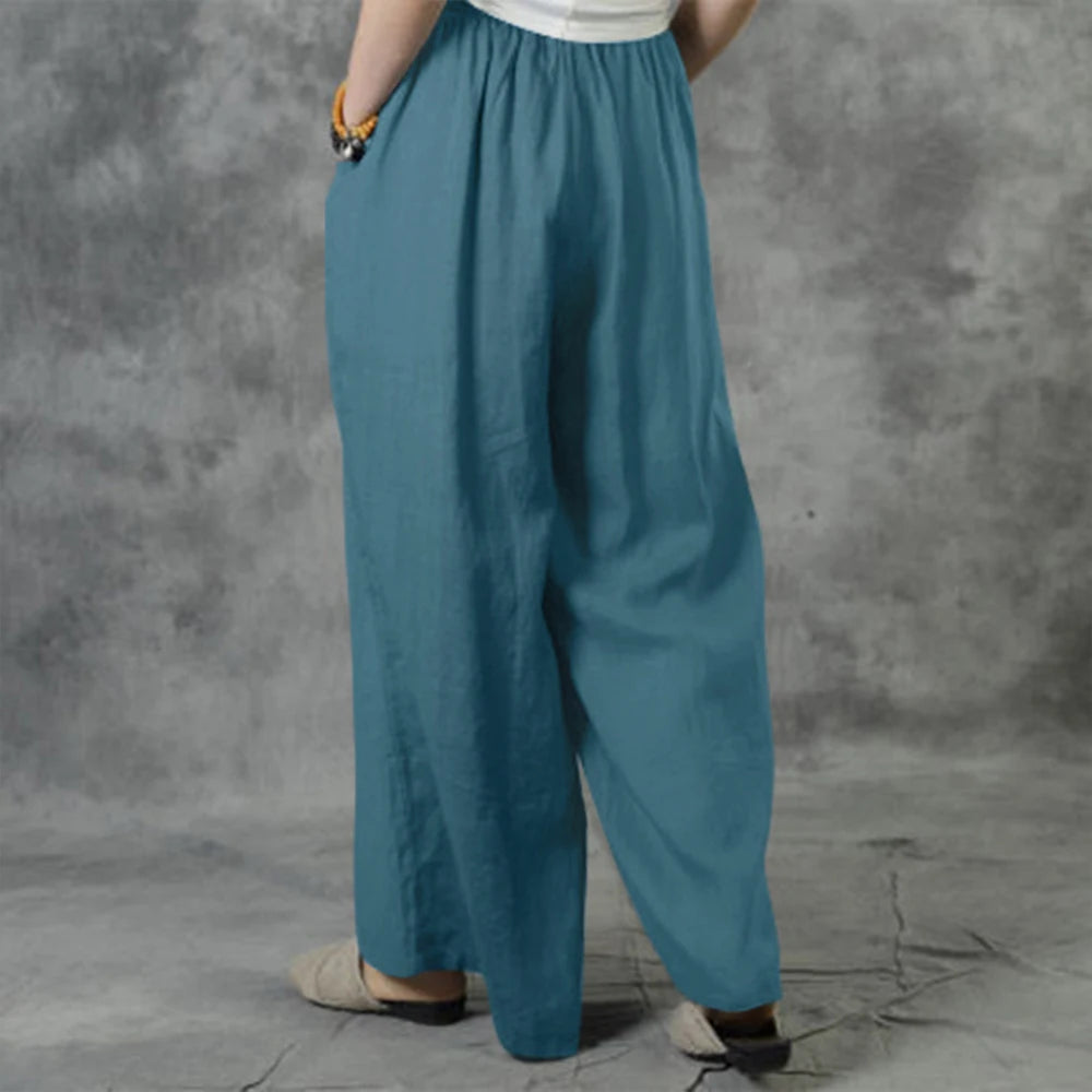 3XL 5XL Plus Size High Waist Long Pants for Women Clothing 2024 Summer Solid Casual Wide Leg Trousers Fashion Korean Female Clot