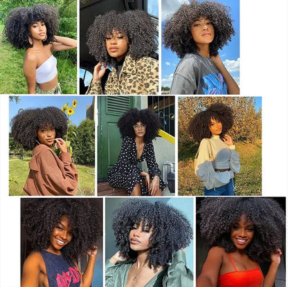 12A Afro Kinky Curly Bundles Mongolian 100% Unprocessed Virgin Hair Afro Curly Human Hair Extensions for Women Natural Color