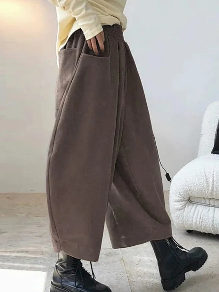 2023 Autumn Casual Harem Pants Women Cotton High Waisted Trousers Retro Loose Bloomers Women's Oversize Pants Baggy Sweatpants