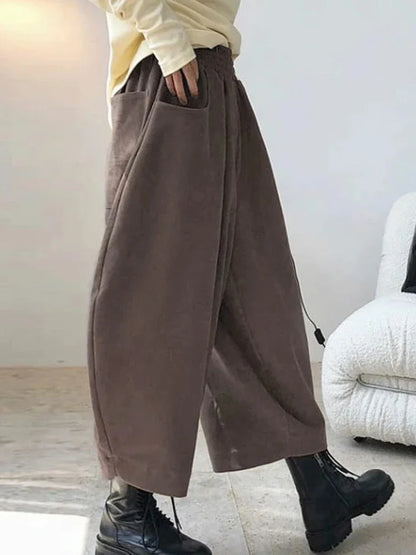 2023 Autumn Casual Harem Pants Women Cotton High Waisted Trousers Retro Loose Bloomers Women's Oversize Pants Baggy Sweatpants