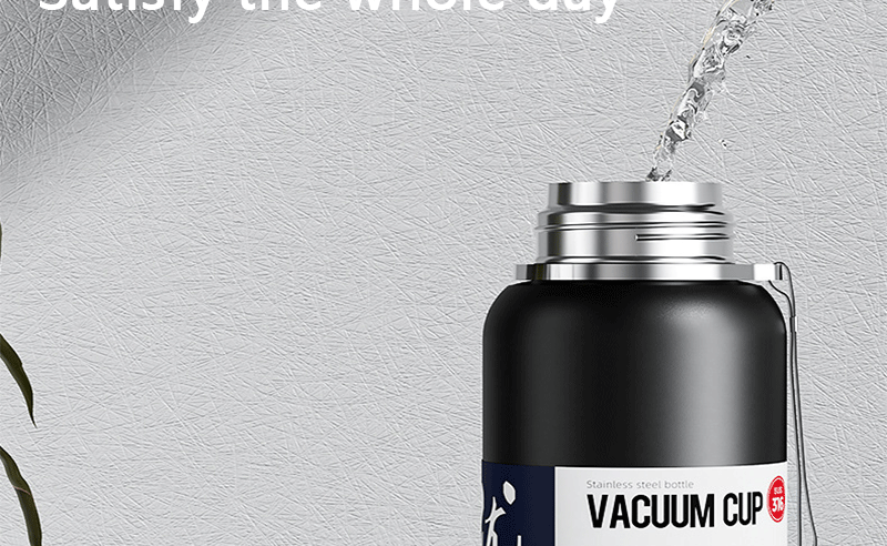 2L Thermal Water Bottle Large Capacity With Straw Stainless Steel Thermos Bottle Cold and Hot Water Bottle Sport Thermos Cup
