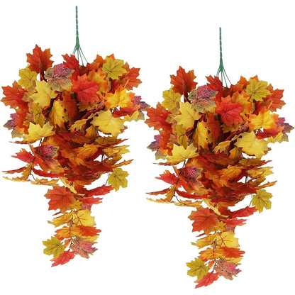 75cm 1PC Artificial Maple Leaf Garland Autumn Leaves Fake Plants for Halloween Thanksgiving Day Indoor Home Garden Decoration