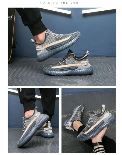 2025 Versatile Trend Casual Flying Shoes Student Sports Men's ShoesMesh Breathable Coconut Shoes New Men's Shoes Summer
