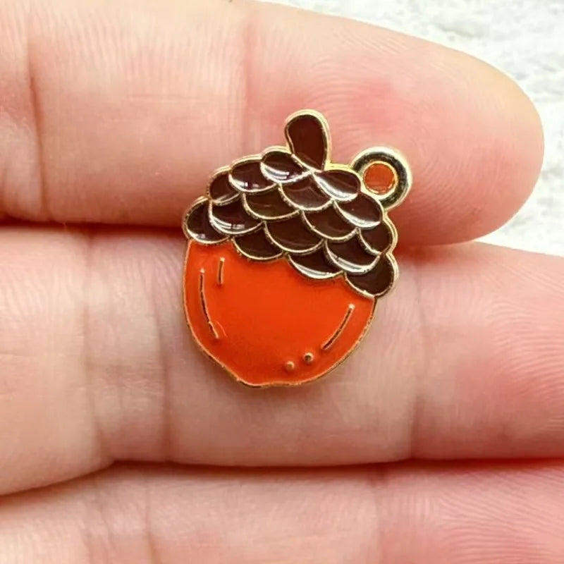 10pcs/16pcs Enamel Thanksgiving Cake Pumpkin Sunflower Charms for Earrings Bracelets Pendants Making DIY Jewelry Accessories