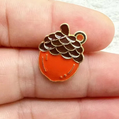 10pcs/16pcs Enamel Thanksgiving Cake Pumpkin Sunflower Charms for Earrings Bracelets Pendants Making DIY Jewelry Accessories