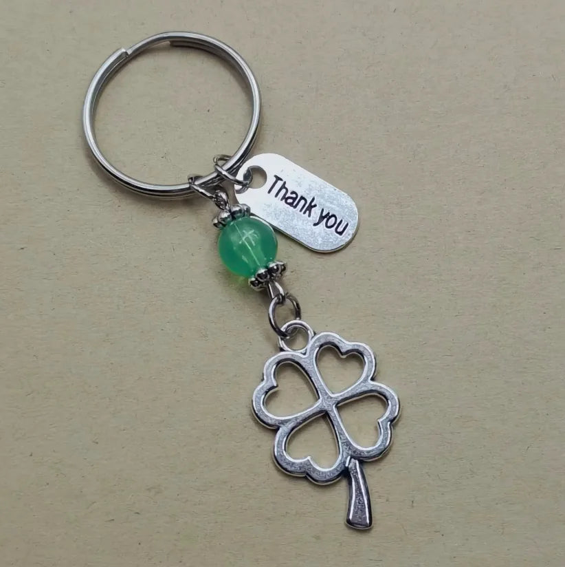1/10 Sets Clover thank you Teacher's Day Gift creative Keychain Lovers Key Ring Jewelry