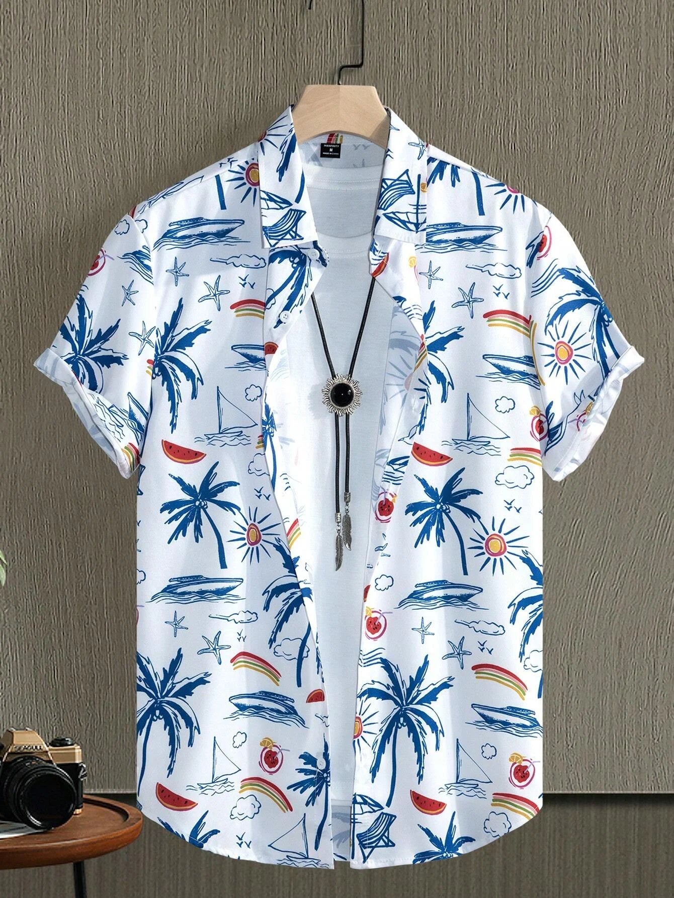 Aloha Summer Essential! Breathable Men's Hawaiian Shirt with Exotic Floral Patterns - Perfect Island Vacation Wear