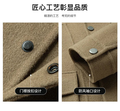 2024 Autumn/Winter New Double sided Woolen Coat High end Fabric Korean Edition Fashion Pure Handmade Woolen Coat Work Style