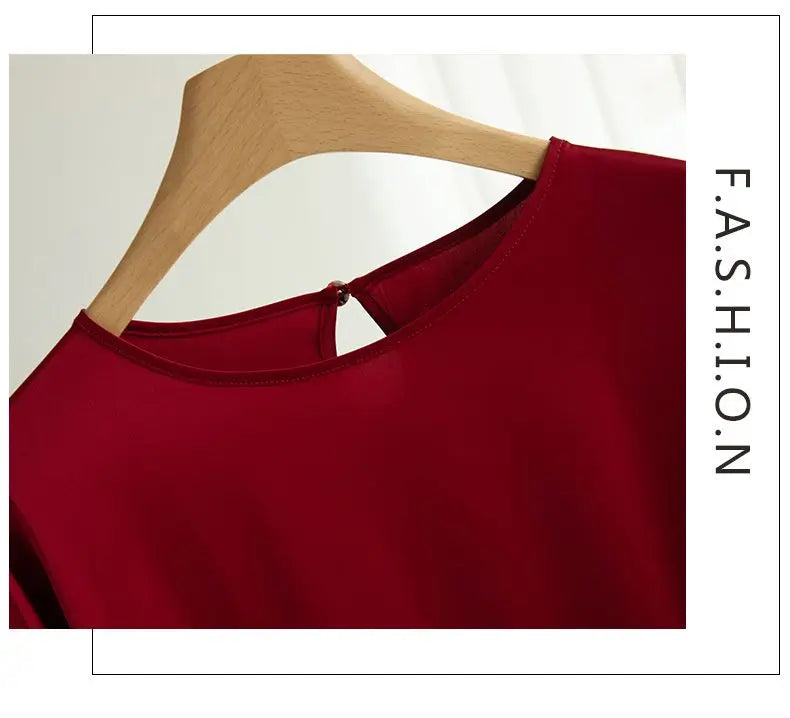 2025 New In Summer Satin Silk Half-Sleeve Tee Tops Basic Solid Women‘s T-Shirt Casual O-neck Thin Shirts Ladies Loose Blouses