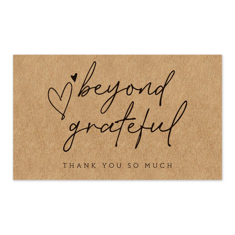 10-30pcs Natural Kraft Paper "beyond grateful" Cards Thank You Card For Small Shop Gift Decoration Card For Small Business Card